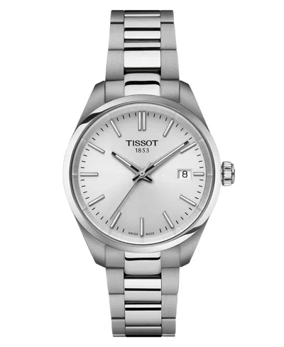 Tissot Unisex Swiss Pr 100 Stainless Steel Bracelet Watch 34mm In Metallic