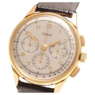 Pre-owned Tissot Vintage 18kt Gold  Manual Winding Chronograph Watch, Cal. Lemania 27.41 H In Multi