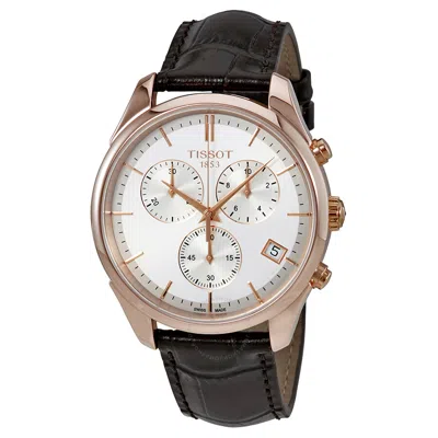 Tissot Vintage Chronograph Silver Dial Men's Watch T920.417.76.031.00 In Brown / Gold / Gold Tone / Rose / Rose Gold / Rose Gold Tone / Silver