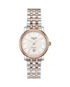 Tissot Women's Swiss Automatic Carson Diamond (1/20 Ct. T.w.) Rose Gold & Stainless Steel Bracelet Watch 30 In Silver/two-tone
