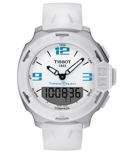 Tissot Watch, Men's Swiss Analog-digital T-race Touch White Rubber Strap 42mm T0814201701701 In No Color