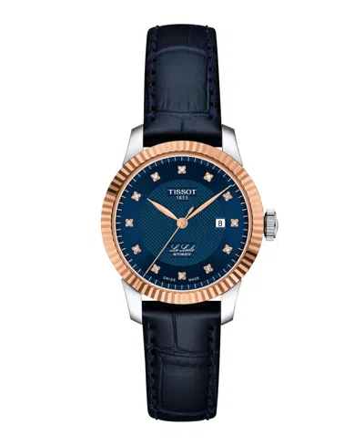 Tissot Le Locle Diamond Powermatic 80 Leather Strap Watch, 29mm In Blue