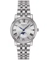 Tissot Women's Carson Premium Lady Moonphase Stainless Steel Bracelet Watch 32mm In Silver