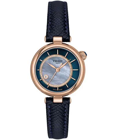 Tissot Women's Desir Automatic Rose Gold Stainless Steel Case Bracelet Watch 28mm In Blue,pearl