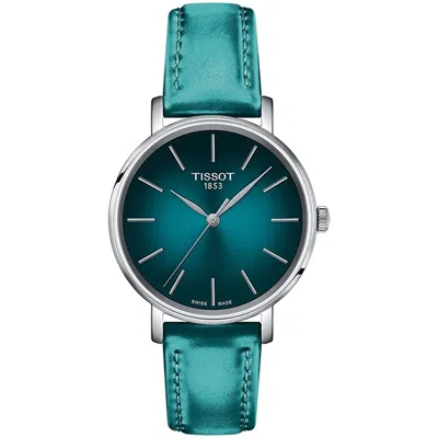 Tissot Women's Everytime Teal Dial Watch In Silver