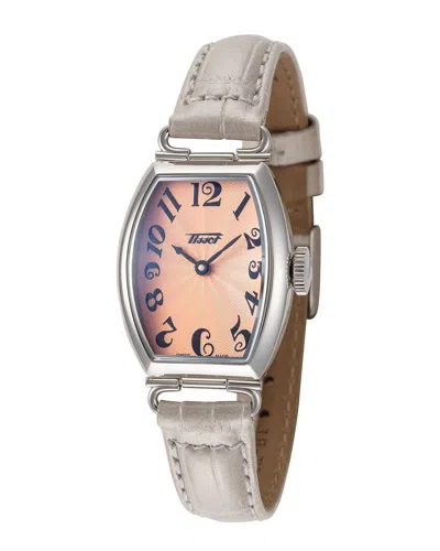 Tissot Heritage Quartz Orange Dial Ladies Watch T128.109.16.282.00 In Black / Grey / Orange