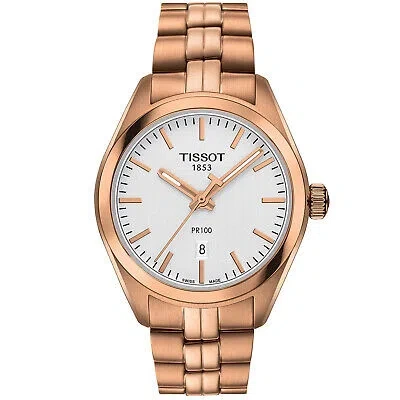 Pre-owned Tissot Women's Pr 100 Silver Dial Watch - T1012103303101