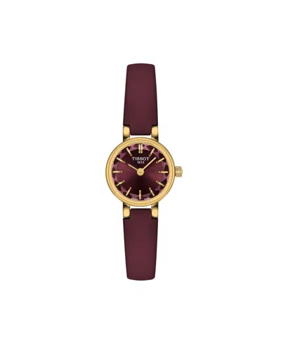 Tissot Women's Round Gold Stainless Steel Watch 19.5mm In Red