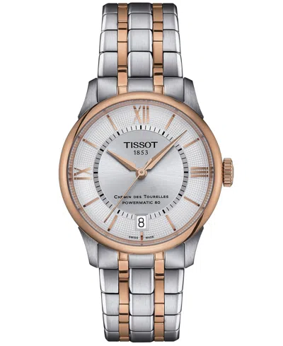 Tissot Women's Swiss Automatic Chemin Des Tourelles Powermatic 80 Two-tone Stainless Steel Bracelet Watch 3 In No Color