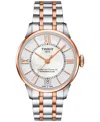 Tissot Women's Swiss Automatic Chemin Des Tourelles Powermatic 80 Two-tone Stainless Steel Bracelet Watch 3 In No Color