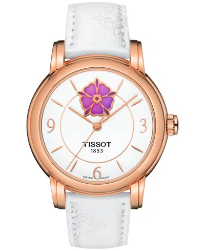Tissot Women's Swiss Automatic Lady Heart Powermatic 80 White Strap Watch 35mm In No Color