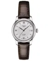 Tissot Women's Swiss Automatic Le Locle Brown Leather Strap Watch 29mm In Brown