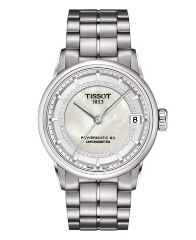 Tissot Women's Swiss Automatic T-classic Luxury Diamond (x Ct. T.w.) Stainless Steel Bracelet Watch 33mm In Silver