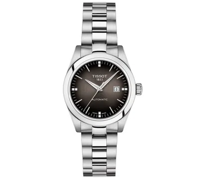Tissot Women's Swiss Automatic T-my Lady Diamond Accent Stainless Steel Bracelet Watch 29mm Gift Set In Anthracite