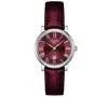 Tissot Women's Swiss Carson Premium Lady Burgundy Leather Strap Watch 30mm In Bordeau