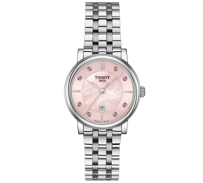Tissot Women's Swiss Carson Premium Lady Stainless Steel Bracelet Watch 30mm In Mother Of Pearl