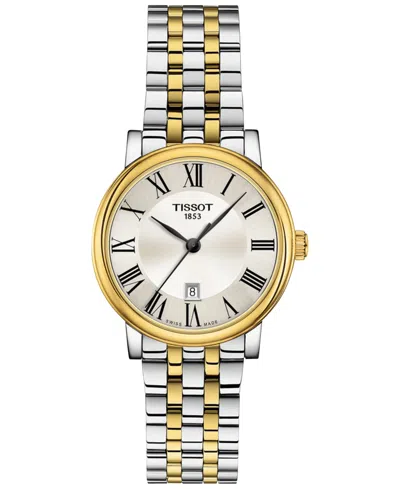 Tissot Women's Swiss Carson Premium Two-tone Stainless Steel Bracelet Watch 30mm In Silver/gold