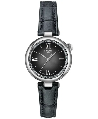 TISSOT WOMEN'S SWISS DESIR BLACK LEATHER STRAP WATCH 28MM