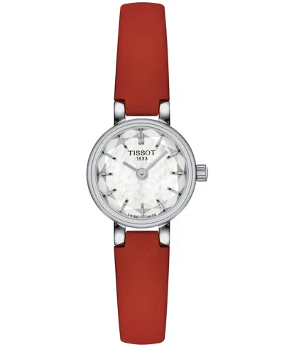 Tissot Women's Swiss Lovely Red Leather Strap Watch 20mm