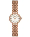 Tissot Women's Swiss Lovely Rose Gold Pvd Stainless Steel Bracelet Watch 20mm In Rose Gold