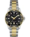 Tissot Women's Swiss Seastar 1000 Two-tone Stainless Steel Bracelet Watch 36mm In Black