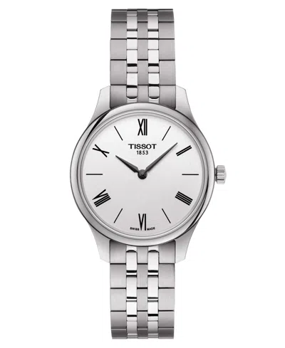 Tissot Women's Swiss Tradition 5.5 Lady Stainless Steel Bracelet Watch 31mm In Silver