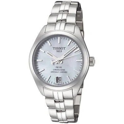 Pre-owned Tissot Women's T-classic White Mop Dial Watch - T1012081111100