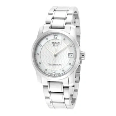 Pre-owned Tissot Women's T0872074411600 T-classic 32mm White Mop Dial Titanium Watch