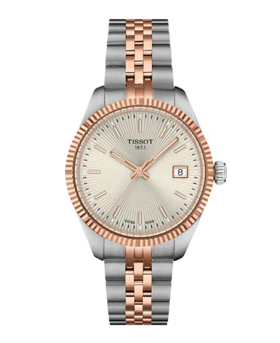 Tissot Women's T-classic Two-tone Stainless Steel Watch, 34mm In Green