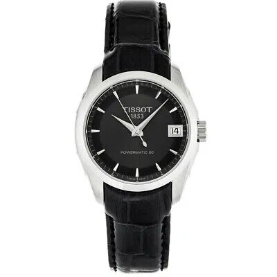 Pre-owned Tissot Womens Couturier Black Dial Watch - T0352071606100