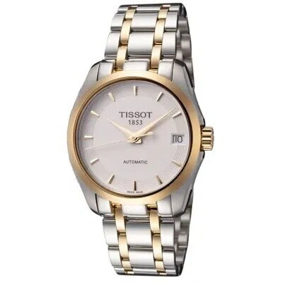 Pre-owned Tissot Womens Couturier White Dial Watch - T0352072201100