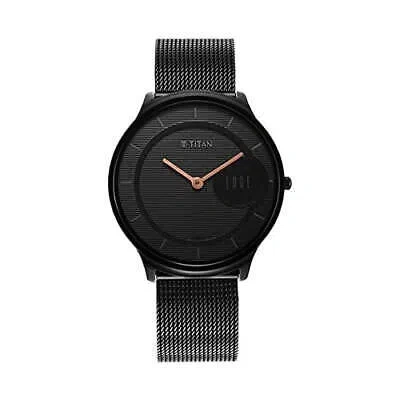 Pre-owned Titan Analog Black Dial Men's Watch-1843nm02