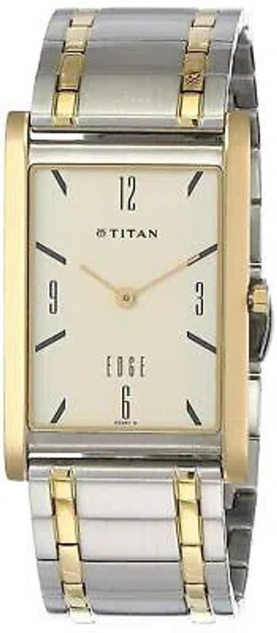 Pre-owned Titan Analog Off-white Dial Men's Watch-nn1043bm01/nq1043bm01