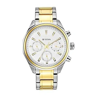 Pre-owned Titan Analog White Dial Men's Watch-np1829bm01/np1829bm01