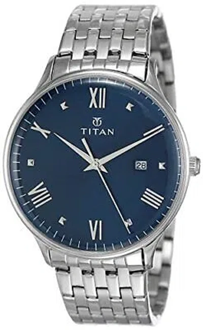 Pre-owned Titan Bandhan Analog Blue Dial Couple Watch-nl9400194201sm01