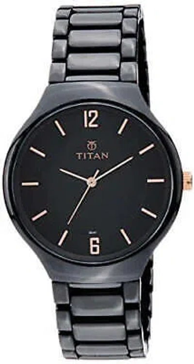 Pre-owned Titan Ceramic Analog Black Dial Men's Watch Nm90014kc02/nn90014kc02/np90014kc02/