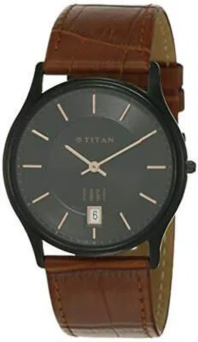 Pre-owned Titan Edge Analog Black Dial Men's Watch-nn1683nl01/np1683nl01