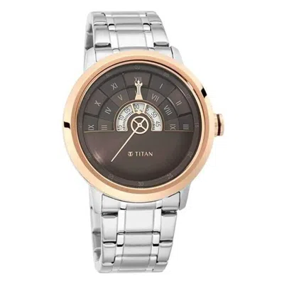 Pre-owned Titan Grandmaster Ii Analog Brown Dial Men's Watch-1828km02/nr1828km02