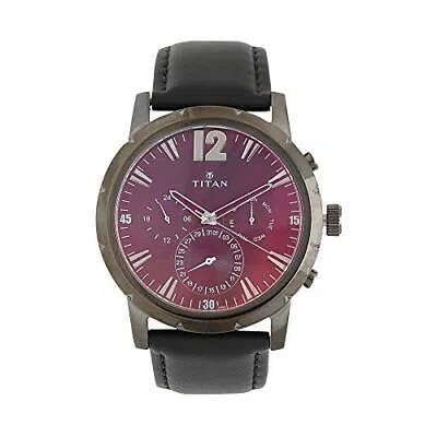 Pre-owned Titan Iridescent Dials Analog Grey Men's Watch-nl90050ql03/np90050ql03