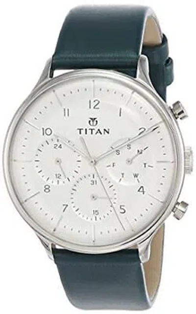 Pre-owned Titan Light Leathers Analog White Dial Men's Watch-90102sl03 / 90102sl03