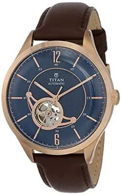 Pre-owned Titan Mechanical Analog Blue Dial Men's Watch-nm90111wl01 / Nl90111wl01