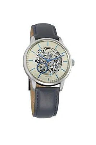 Pre-owned Titan Mechanical Analog Champagne Dial Men's Watch 90110sl02/nn90110sl02