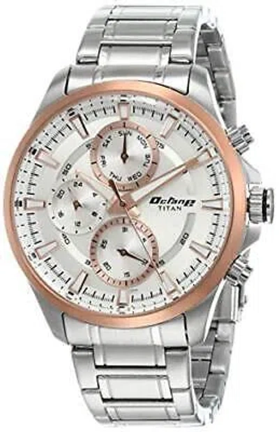 Pre-owned Titan Octane Active Analog White Dial Men's Watch-nl90104km03