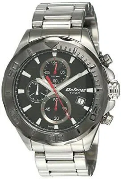 Pre-owned Titan Octane Analog Black Dial Men's Watch-nl90087km02/np90087km02