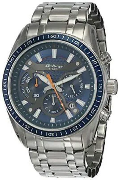 Pre-owned Titan Octane Analog Blue Dial Men's Watch-nl90077km02/np90077km02