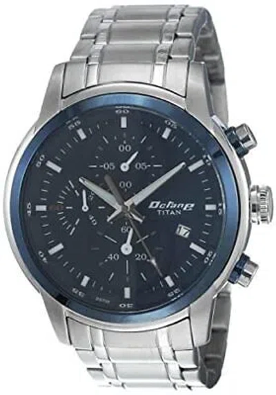 Pre-owned Titan Octane Analog Blue Dial Men's Watch-nl90086km01/np90086km01