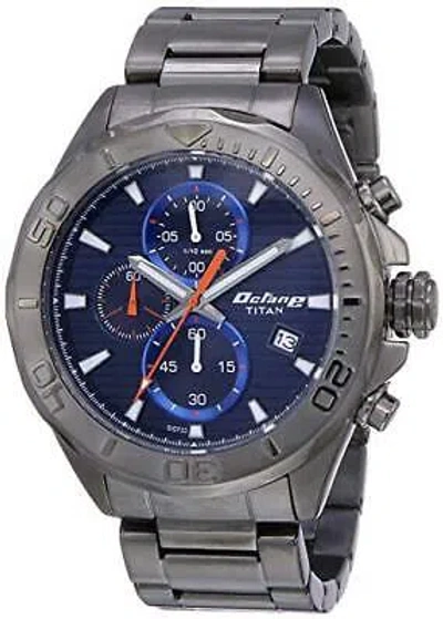 Pre-owned Titan Octane Analog Blue Dial Men's Watch-nl90087qm01/np90087qm01