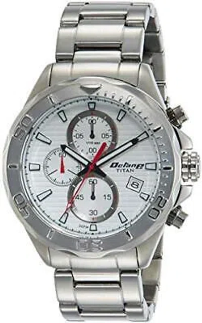 Pre-owned Titan Octane Analog Silver Dial Men's Watch-nl90087km01/np90087km01