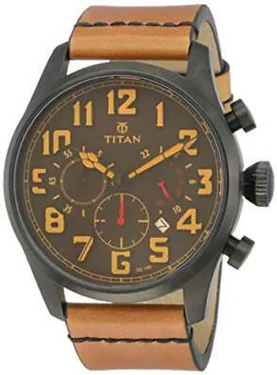 Pre-owned Titan Purple Upgrades Analog Grey Dial Men's Watch-nl9477nl02