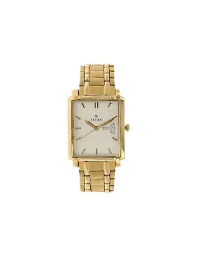 Pre-owned Titan Regalia Analog Beige Dial Men's Watch-nl1506ym02/np1506ym02